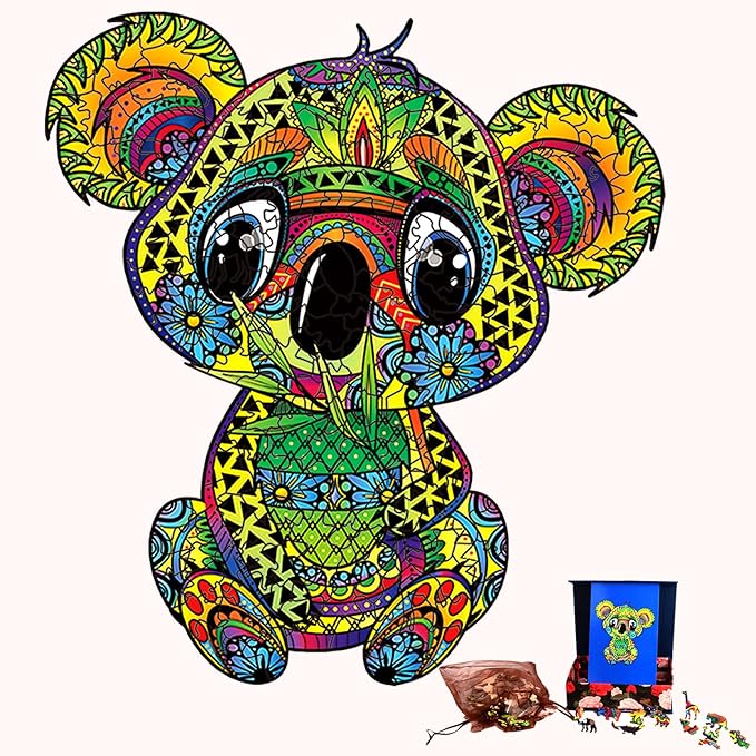 winkim 成人木制拼图,3d 独特动物拼图儿童木制拼图,家庭游戏和装饰